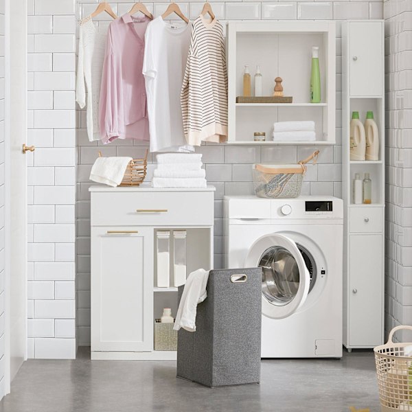 SoBuy Pesukonekaappi Korkea kaappi Kulmakaappi BZR66-W