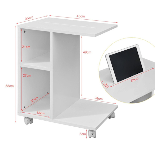 SoBuy Soffbord Vardagsrumsbord Laptopbord,Förvaringsbord FBT48-W