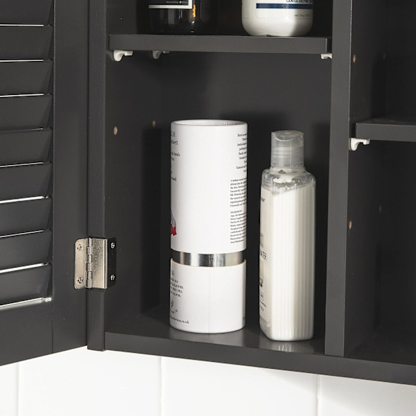 SoBuy Väggskåp Badrumsmöbler, Badrumsskåp, BZR55-DG Gray Wall cabinet