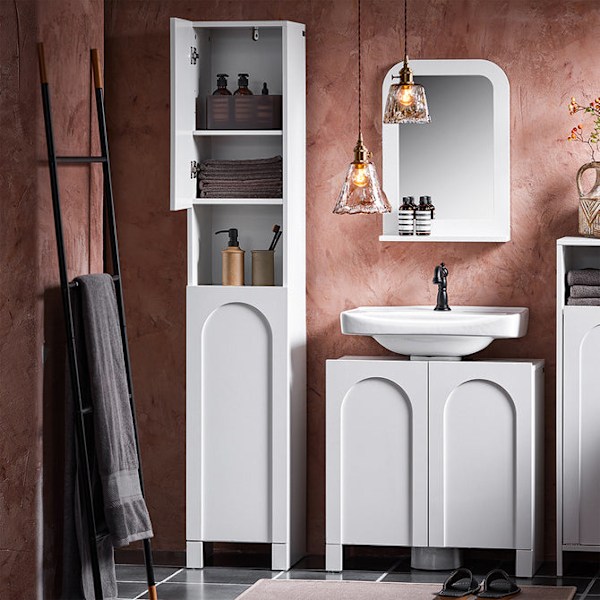 SoBuy Korkea kaappi Kylpyhuone Kaappi 2 ovea BZR163-W High cabinet
