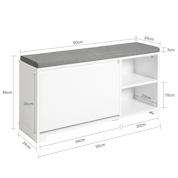 SoBuy Skoskåp Skobänk med skoförvaring Testad för 150 kg FSR119W Bench