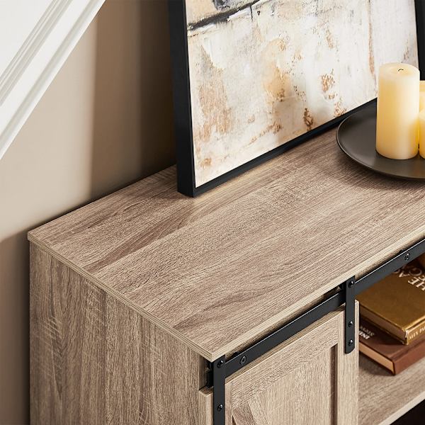 SoBuy Vitriinit Senkki Pöytäkaappi Vitriinikaappi FSB60-E Nature Cabinet with 2 doors