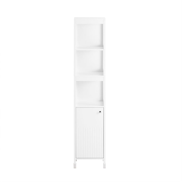SoBuy Högskåp med dörr Badrumshylla Badrumsskåp BZR187-W High cabinet