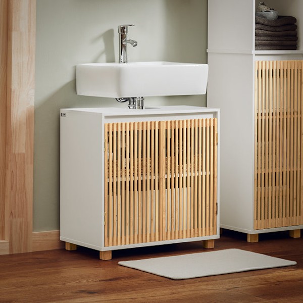 SoBuy Tvättställsunderskåp Badrumsskåp Badrumsmöbler BZR125-W Under sink cabinet