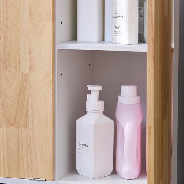 SoBuy Badeværelsesskab med Vasketøjskurv BZR143-WN Laundry basket cabinet