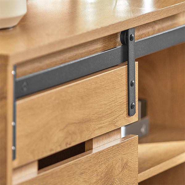 SoBuy Enkel og moderne konsolbord Skænk med skydedøre FSB65-N Wood Cabinet