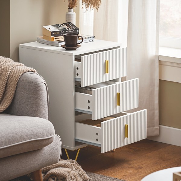 SoBuy Nattduksbord Soffbord Sidobord Sängbord FBT115-L-W 40*40*63cm