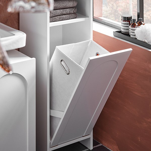 SoBuy Badrumsskåp med tvättkorg Förvaringsmöbel BZR161-W Laundry basket cabinet