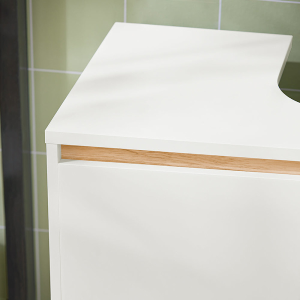 SoBuy Underskab til håndvask Badeværelsesskab med 2låger BZR78-W White Sink cabinet(on wall)