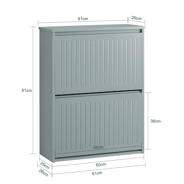 SoBuy Smalt skoskåp Skohylla Skoställ Hylla FSR165-K-HG Grey 61*26*81cm