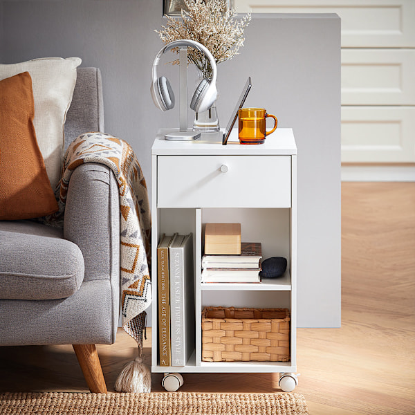 SoBuy Sidebord Sofabord i c-form Cafébord Sengebord FBT148-W