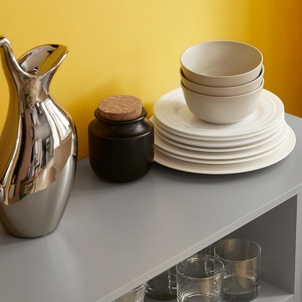 SoBuy FörvaringsskåpSideboard Vitrinskåp Hall entrébord FSB82-HG grå