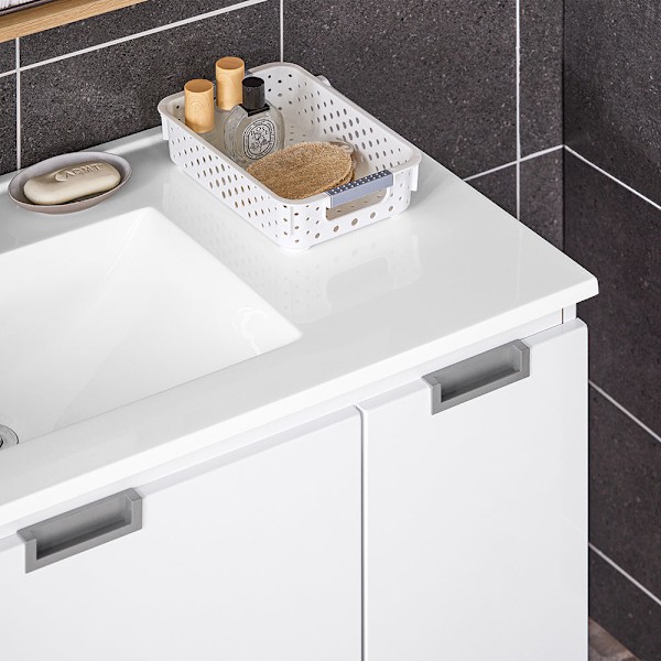 SoBuy Tvättställsunderskåp Badrumsskåp Underskåp BZR178-WN Under sink cabinet