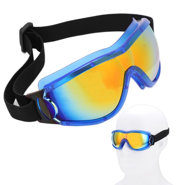 Barns UV-stänksäkra skyddsglasögon med förvaringsfodral, reptåliga linser, blå