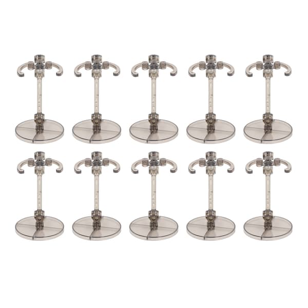 10 stativer til 6-tommer actionfigurer, gennemsigtige sorte plastdisplays