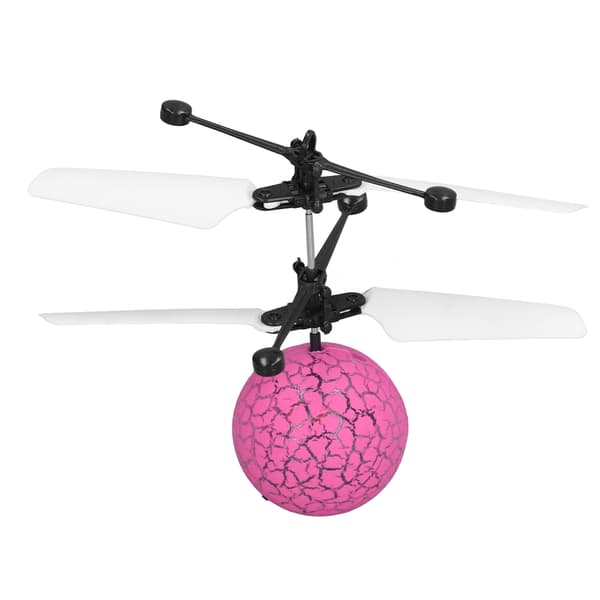 Smart flyvende bold med LED-lys, USB-opladning, indendørs/udendørs legetøj til børn, pink