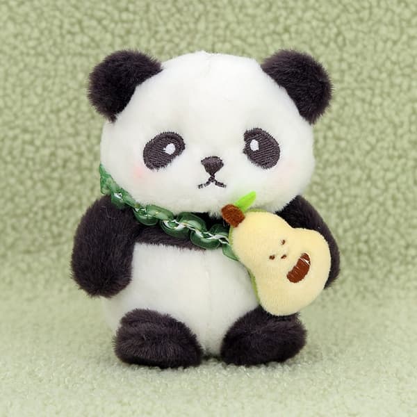 Søt plysj panda anheng nøkkelring for veskeoppheng 4 stk sett