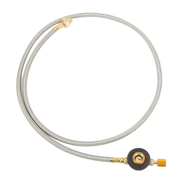 Flat gassbeholder forlengelsesrør propan slange 100cm messing rustfritt stål gummi