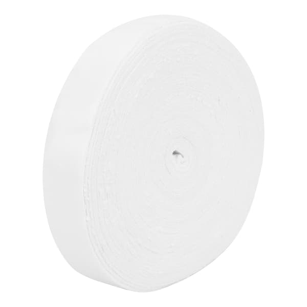 Halkfri, svettabsorberande grepptejp för badminton- och tennisracketar, 10m, vit polyesterfiber.