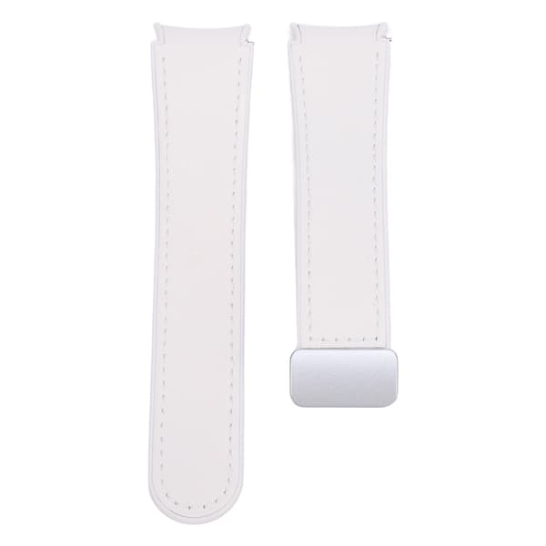 Silikonarmband för Watch 4 5 6 med vikbart spänne, absorberande och snabbfäste, vit