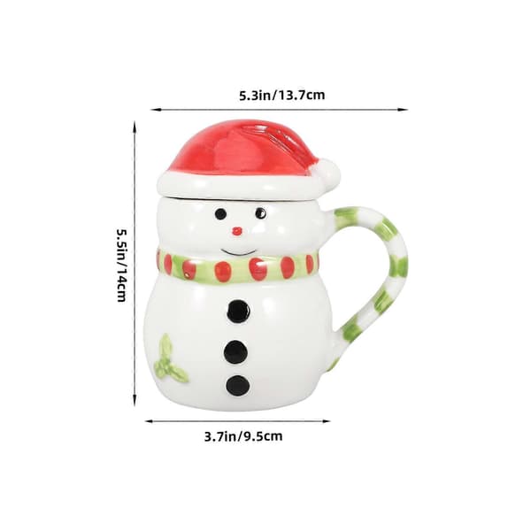 Snømann keramisk kaffekopp til hjemmebruk, juletema vannkopp