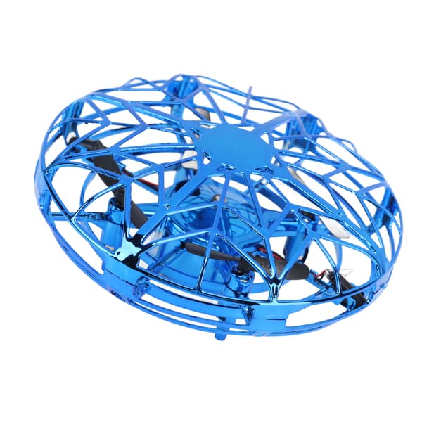 Mini UFO-drone med bevægelsessensor og LED-lys, flyvende legetøj til børn, blå og guld