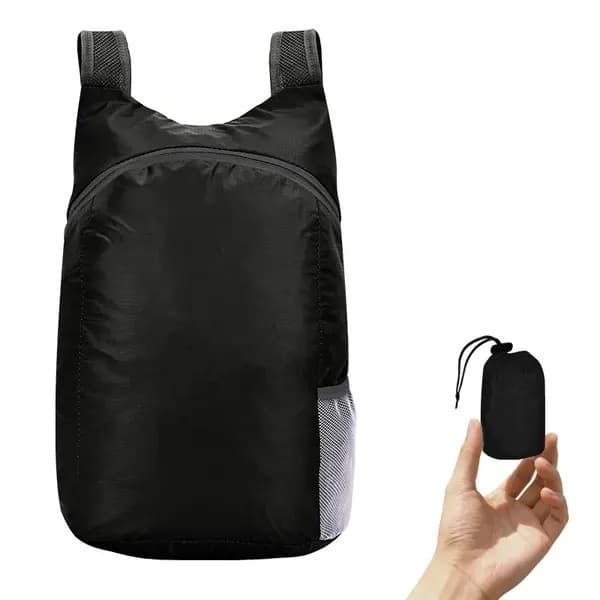 Ultralight Foldable Backpack, Small Hiking Backpack, Durable, Lightweight and Packable Backpack, Black.