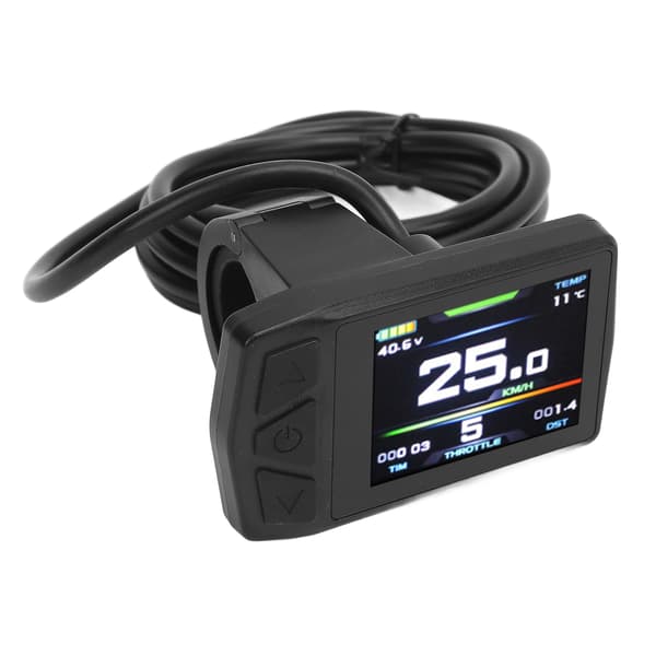 LCD-display til el-løbehjul med baggrundsbelysning og 24-48V USB-port. Holdbart ABS-panel.