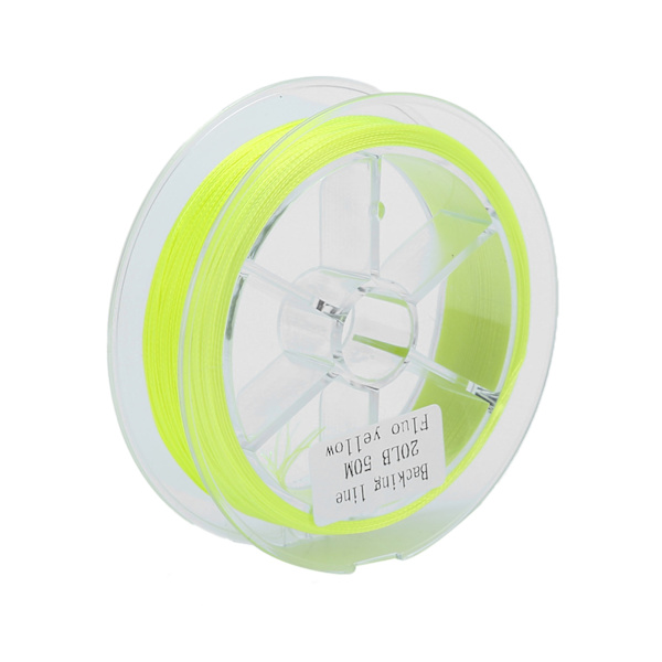 Voksfri fluefiskeline 20LB 50m fluorescerende gul polyestermateriale