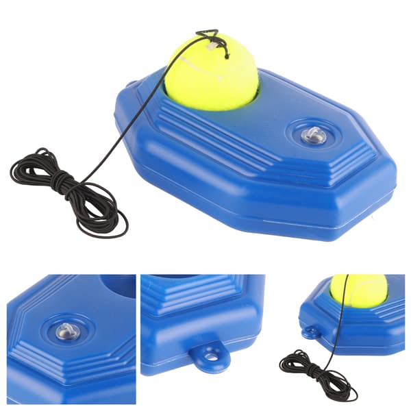 Tennisträningskit med plastbas och elastiskt snöre för individuell träning