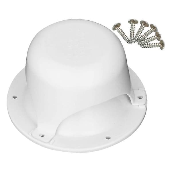 Hvit plastkanalventilhette, reservedel for bobil takventilhette, inkluderer 6 skruer, universell ventilhette, egnet for tilhengere og bobiler.