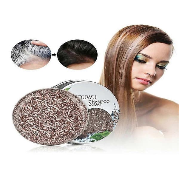 Økologisk fast shampoo til mørkt hår, modvirker gråt hår, indeholder naturlig Polygonum multiflorum.