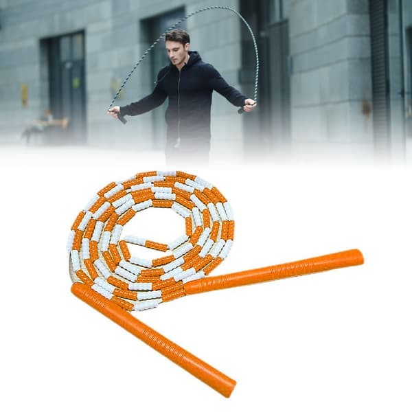Fleksibelt plastik sjippetov, justerbart, blød wire, til hjemmetræning, orange