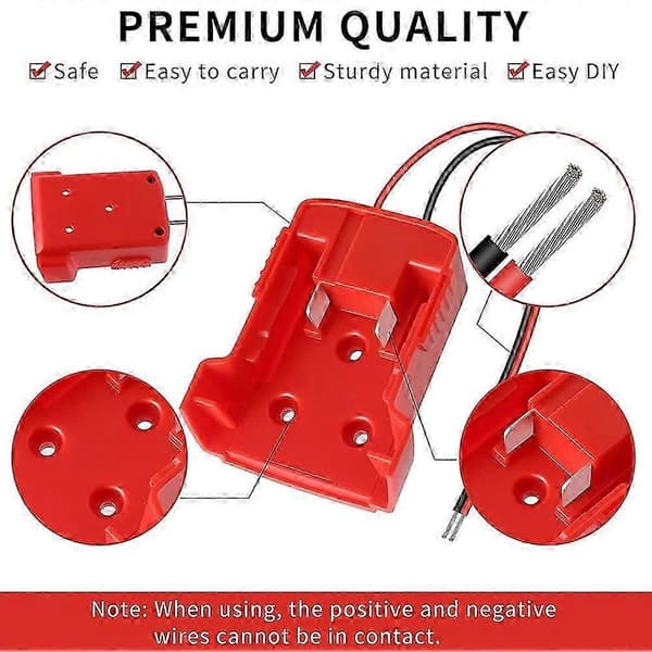 2-pak Power Wheels-adaptere til Milwaukee M18 18V-batterier, robot-DIY-stik