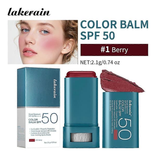 Farget leppe- og kinnstift SPF 50, Naturlig glød blushkrem