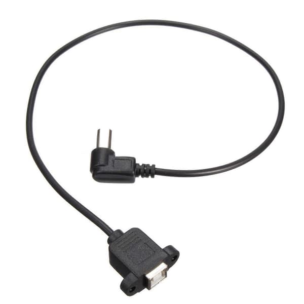 3-pack USB 2.0 hane till hona (B-typ) förlängningskablar för skrivarpanelmontering, 50 cm vardera.