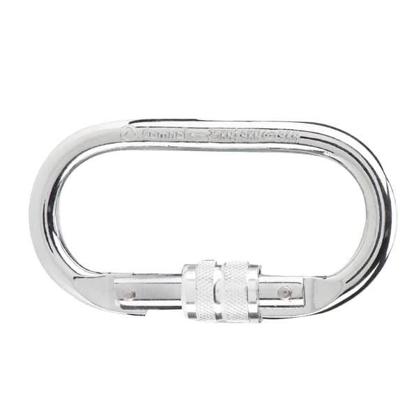 O-formad säkerhetskarbinhake för utomhusklättring och räddningsutrustning, silver, 25KN.
