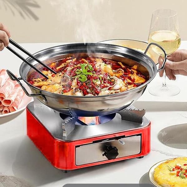 Bærbar Campingovn Mini Picnicovn til Camping BBQ Grill med Rustfrit Stål