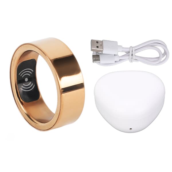 HR214 Smart Ring Søvnmonitor Skridttæller IP68 Fitness Tracker Guld 17