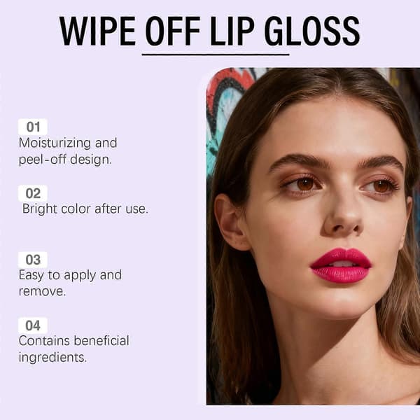 A02 avtrekkbar leppeblyant og gloss, langvarig og smittefri, presis børstespiss