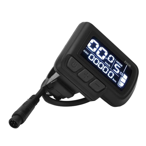 EN06 LCD-displaymåler til elcykel med 6-bens stik 24V-60V Styr 22,2 mm