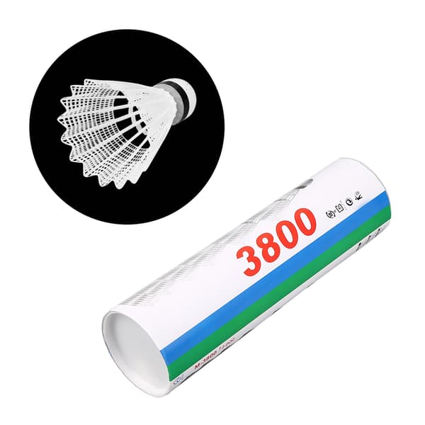 6 kpl valkoisia PVC-sulkapalloja harjoitteluun ulkourheilutarvikkeeksi