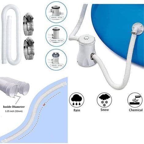 32 mm poolslang, 2-pack slang för pooler ovan jord, 150 cm/59 tum ersättningspoolslang