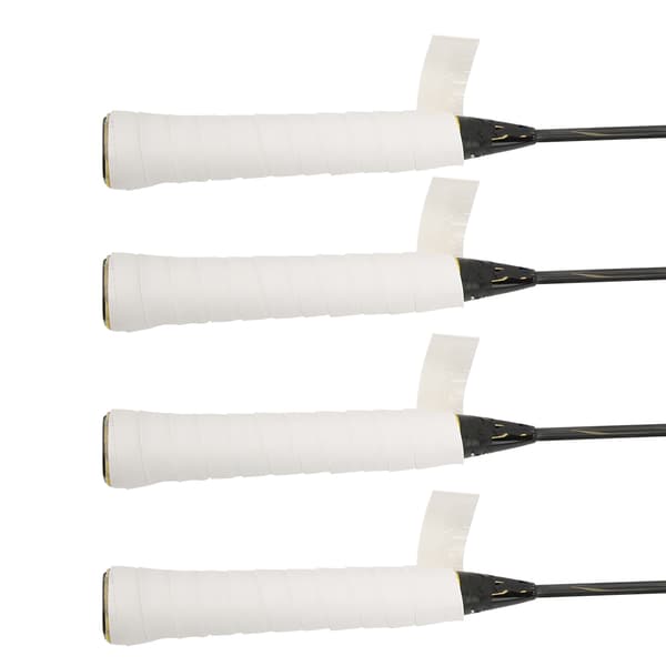4 st PU-racketgrepprem, svettabsorberande, halkfri, självhäftande, vit