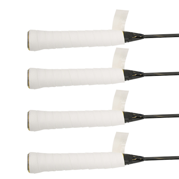 4 STK PU Racketgrepstropp, Svetteabsorberende, Sklisikker, Selvklebende, Hvit