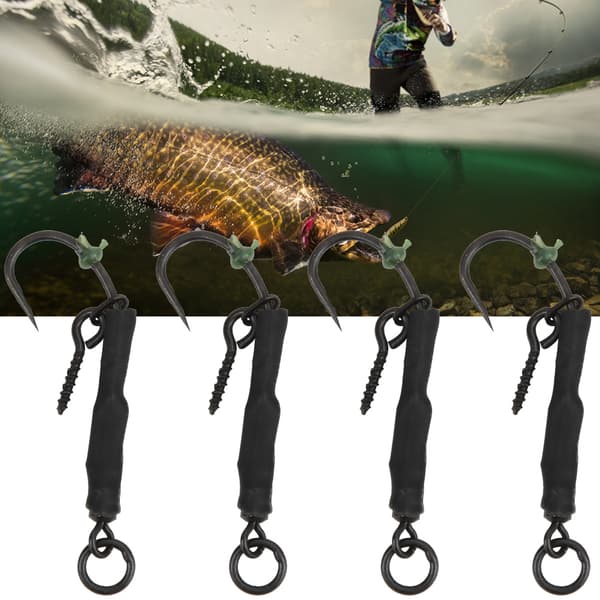 8 stk. Ronnie fiskekrog-rigs uden spids #6 karpefisketilbehør