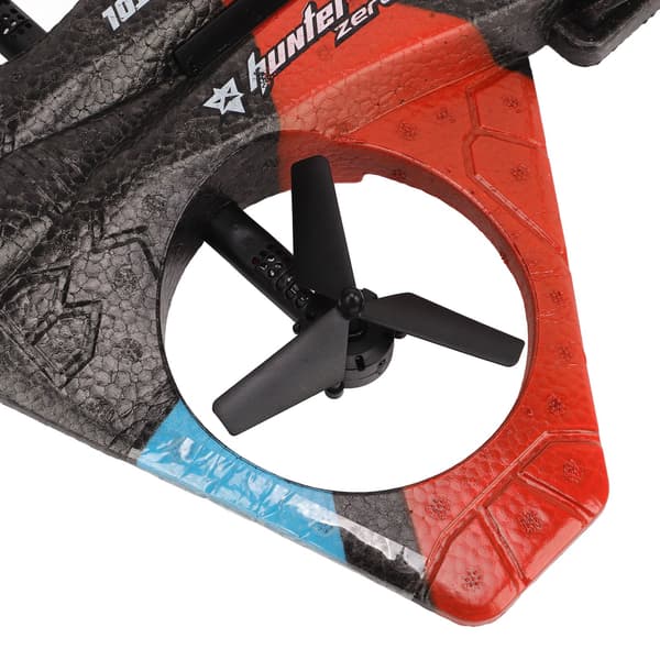 Fjärrkontrollflygplan med LED-ljus 2,4 GHz Superglidare för barnpresent, röd, 3 batterier