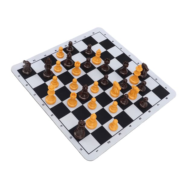 Skakbrikker med bræt 24x24cm Konge 48mm Plast PS til voksne og børn