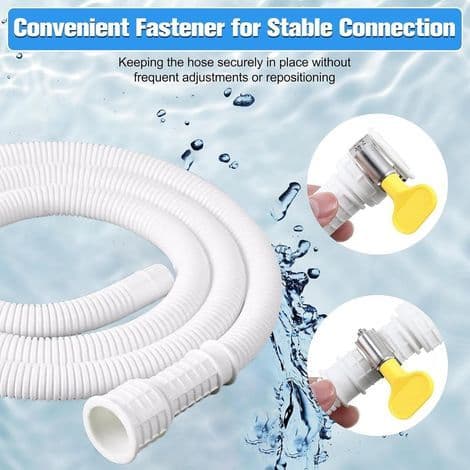 Flexibel kondensavloppsslang, 15-25 mm diameter, för split-luftkonditioneringar, 1,5 meter lång - med slangklämmor - tillbehör för luftkonditionering