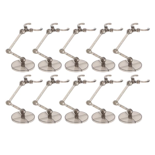 10 stativer til 6-tommer actionfigurer, gennemsigtige sorte plastdisplays